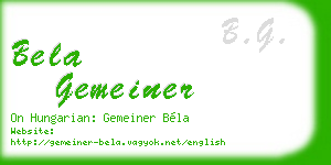 bela gemeiner business card